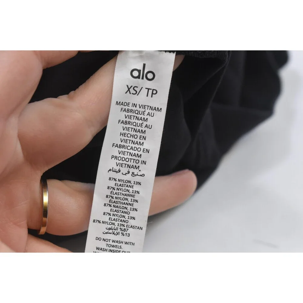 Alo Yoga Leggings Womens XS Black High Waist Flare Ankle Length Yoga Athletic - Picture 7 of 9